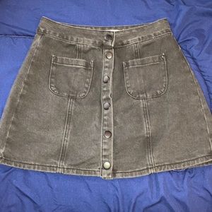 Black denim skirt